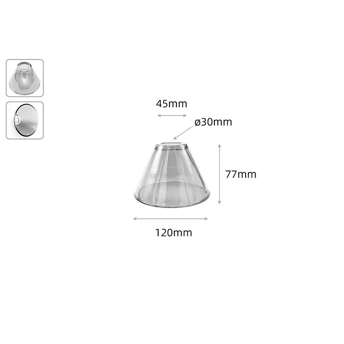 Clear Frost 30mm opening E14 Glass Lamp Shades Replacement,Green Amber 3cm Hole Glass Lampshade Cover for E12 Candle Wall Lights: Silver