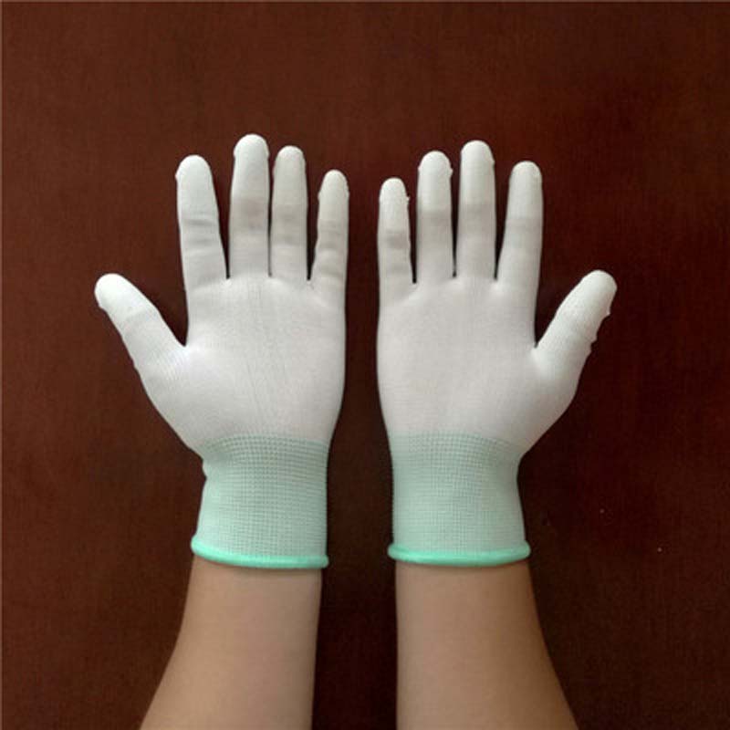Antistatische handschuhe, staubfreie Nylon-kohlefaserhandschuhe, pu-beschichtete fingerhandschuhe