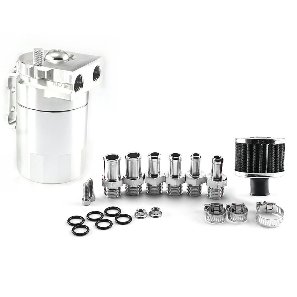 Oil Catch Can Kit Reservoir Tank Engine Polish Baffled Universal Aluminum Oil Pot Update Accessories