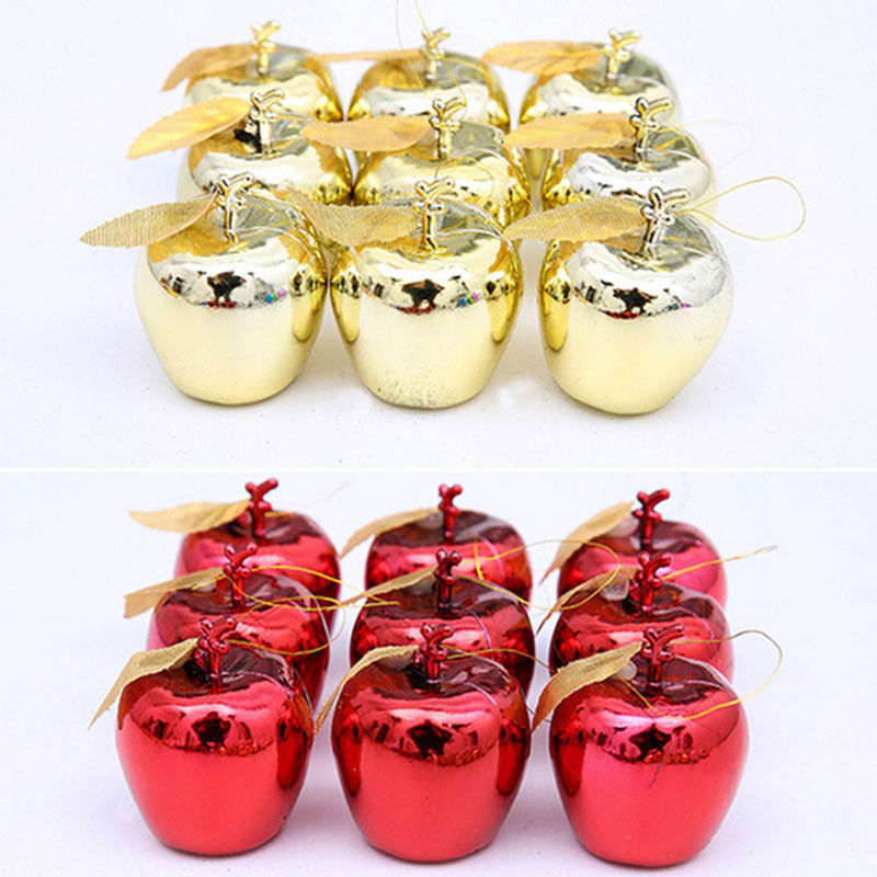 Kerstballen mixbox met piek 33-delig | goud met rood | kunststof