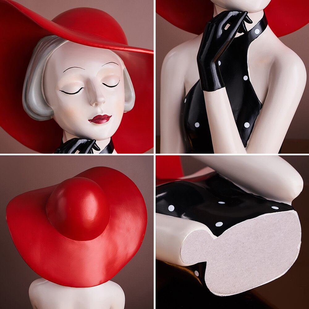 Sculpture de femme en résine d'art moderne, Statue de personnage, décor de salon, accessoires de décoration pour la maison