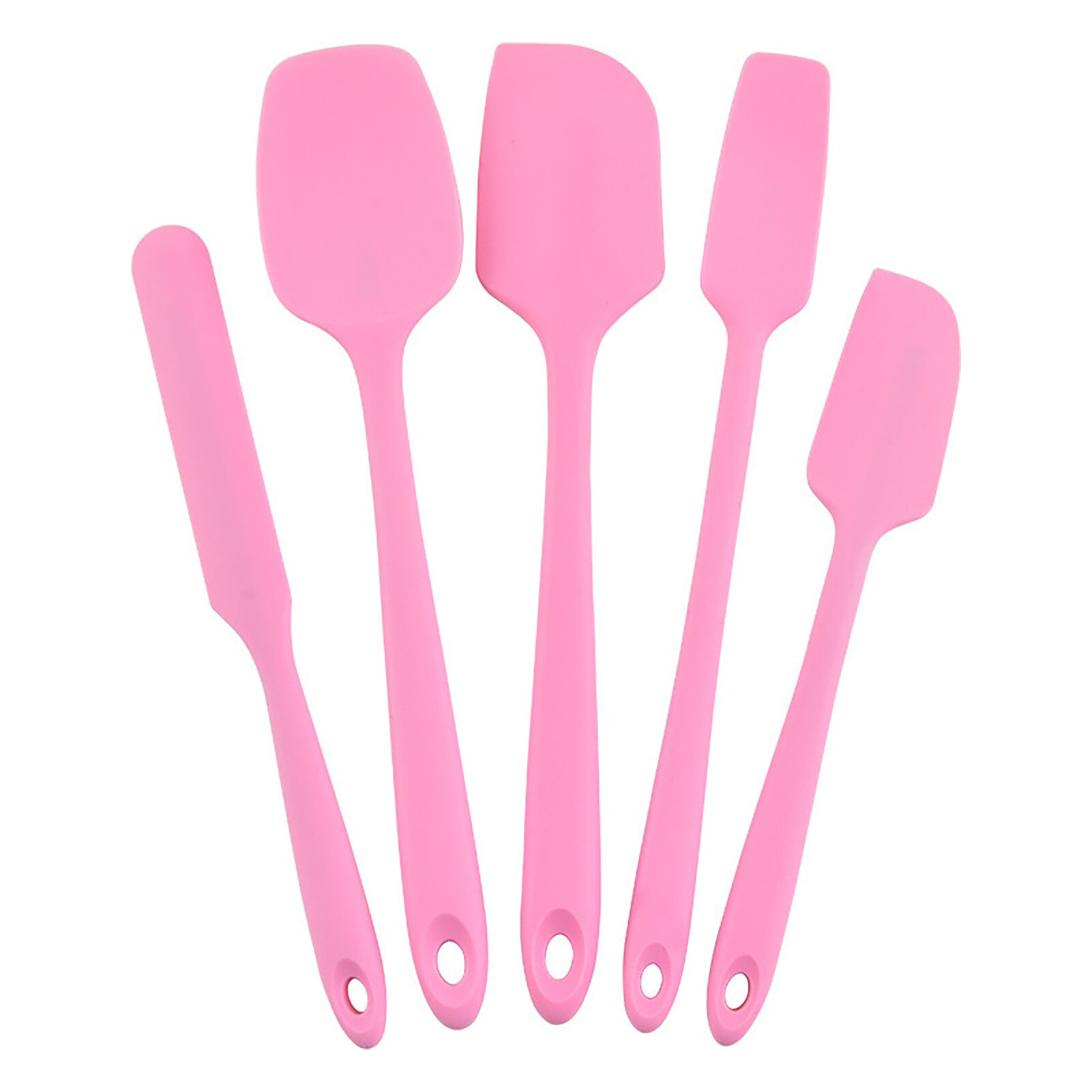 5set Easy Clean Cooking Utensil Home Kitchen Silicone Spatula Set Dishwasher Safe Cookware Restaurant Portable Anti Slip Spoon