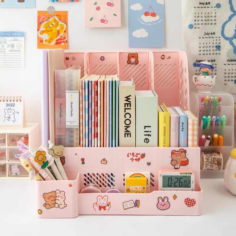 Ins diy kawaii kirjoituspöytä kirjateline muovipöytä paikallaan järjestäjä toimiston säilytyslaatikko erillinen kirjahyllyt kirjahylly