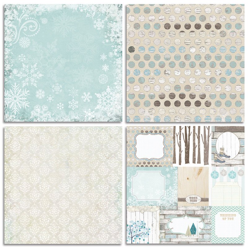 Kljuyp 12 ark lyde af sne scrapbooking pads papir origami kunst baggrund papir kortfremstilling diy scrapbog papir håndværk