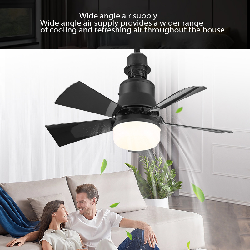 Ventilador de techo con control remoto, luz LED E27 de 30W para atenuación, adecuado para sala de estar, estudio, uso doméstico, 85-265V
