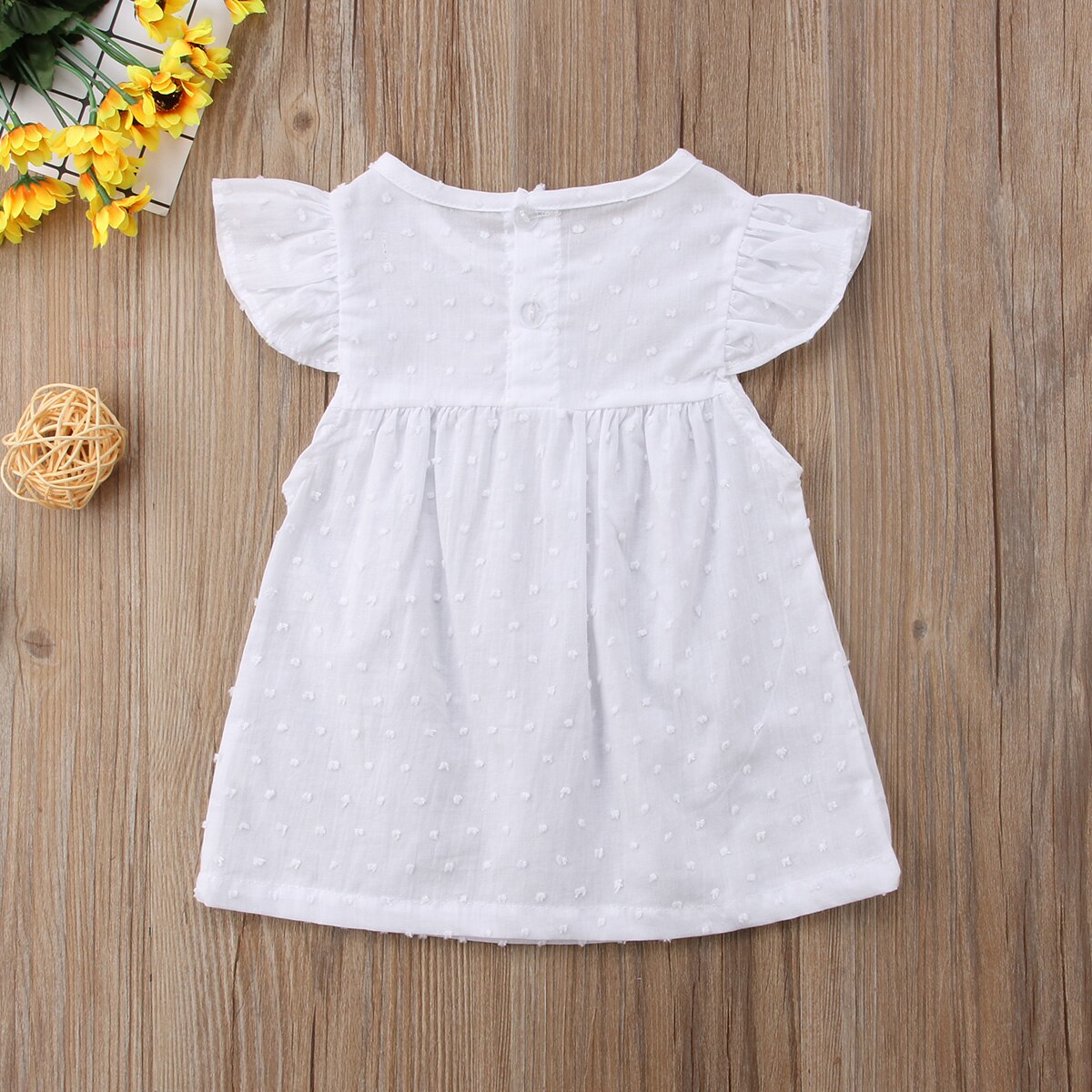 Spring Autumn Girls Cute Linen Cotton A-line Dress Kids Baby Girls Short Sleeve O-Neck Princess Dresses Children Clothing