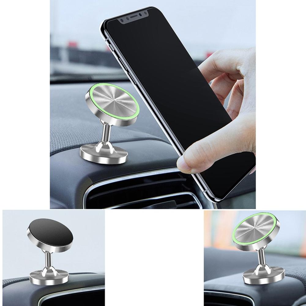 Metal Car Phone Holder Double Ball 360 Degree Rotating Suction Cup Type Magnetic Mobile Phone Holder