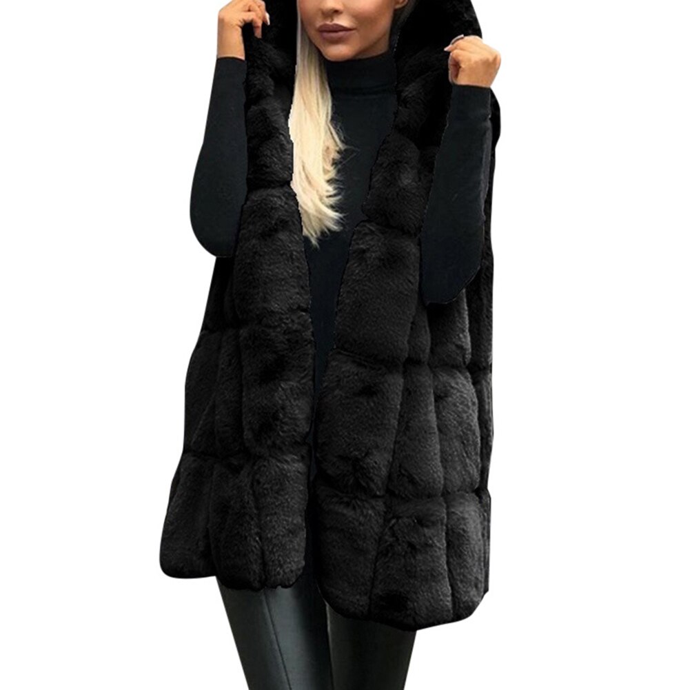 Veste En Fausse Fourrure Pour Dames, Manteau De Gilet Sans Manches: Manteau En Fausse Fourrure Pour Femmes, Vestes En Fausse Fourrure De Taille, Gilet De Vêtements Dexpression Slim, Gris Noir Du 19,65