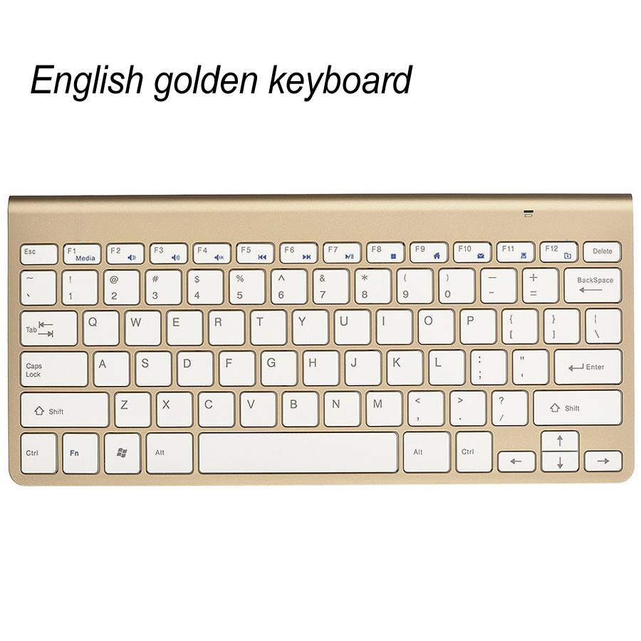 Slim Mini USB Wireless Keyboard Small Computer Wireless Keyboards Compact External Keyboard for Laptop Tablet Windows Desktop PC: Standard Gold