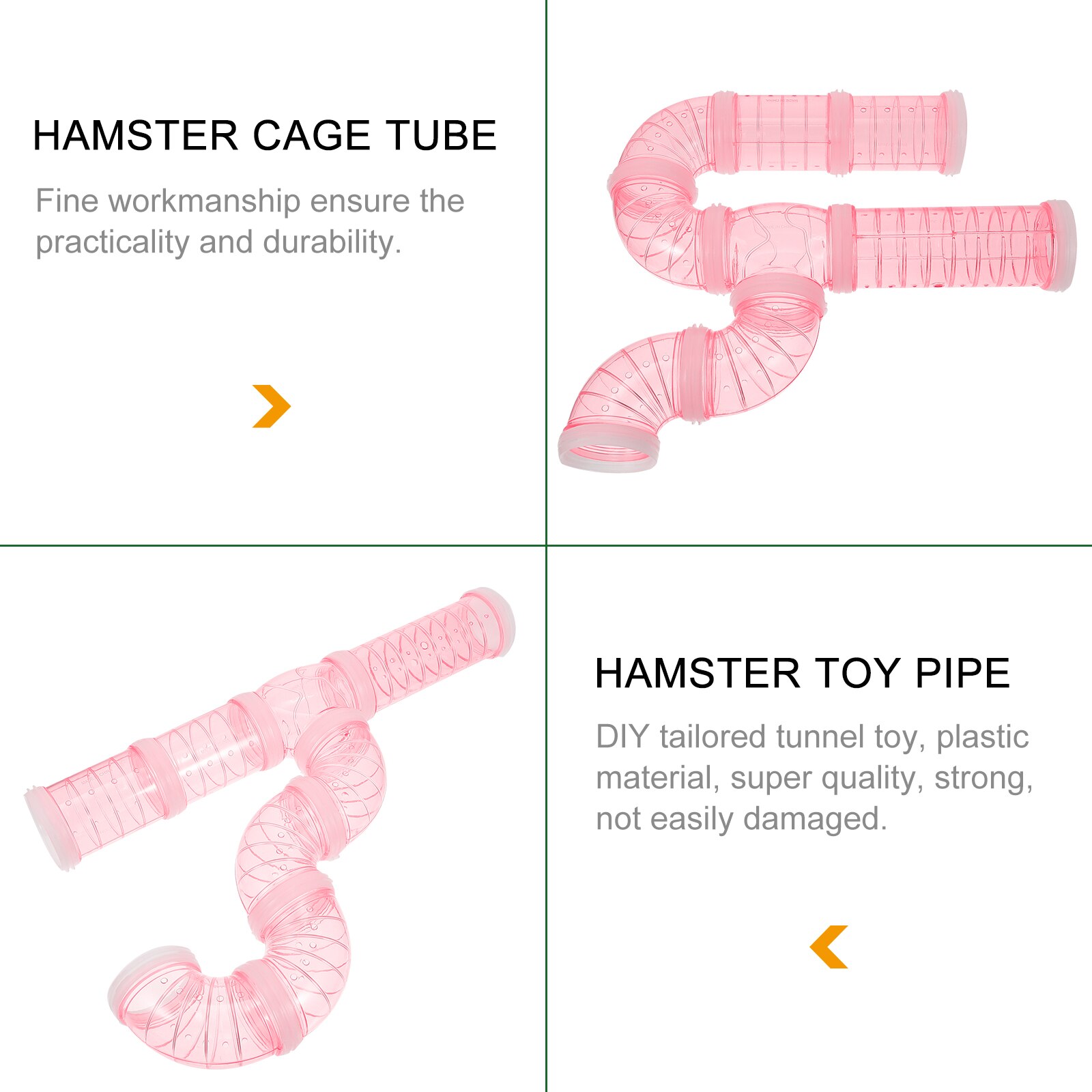 2 Sets Hamster Tube Plastic Tunnel Pet Cage Cage Tube Playground Tunnel