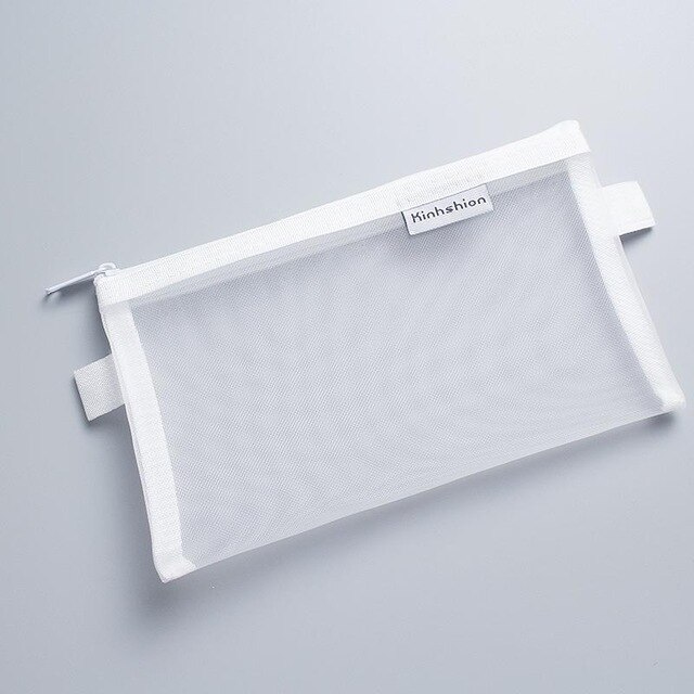 Simple Transparent Mesh Pencil Case Office Student Pencil Cases Nylon Kalem Kutusu School Supplies Pen Box Astuccio Scuola: 4