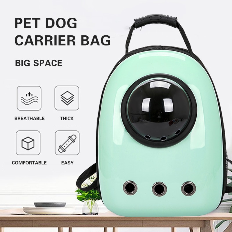 Mochila para gatos con dibujos de astronauta, bolsa de viaje portátil para transportar mascotas transparente, bolsa transpirable en forma de cápsula espacial para cachorros y gatos