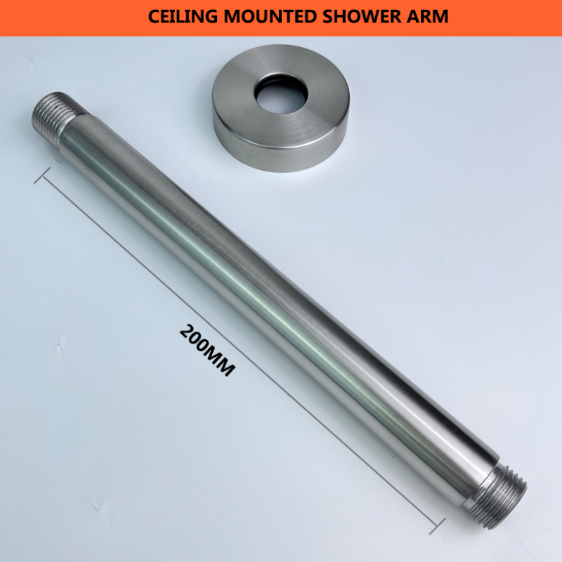 and Cold Head Top Shower Set 304 Stainless Steel 1 Function Solid Valve 8 Inch 200mm Shower Wall Mounted Ceiling Bathroom: Ceiling Arm