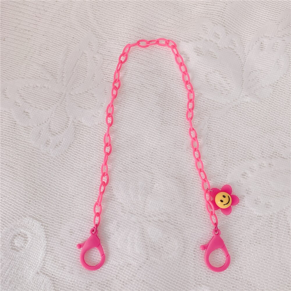 Cute Colorful Smily Anti-lost Face Cover Lanyard Adjustable Mask Chain for Women Neck Chain Glasses Strap Necklace Strap Holder