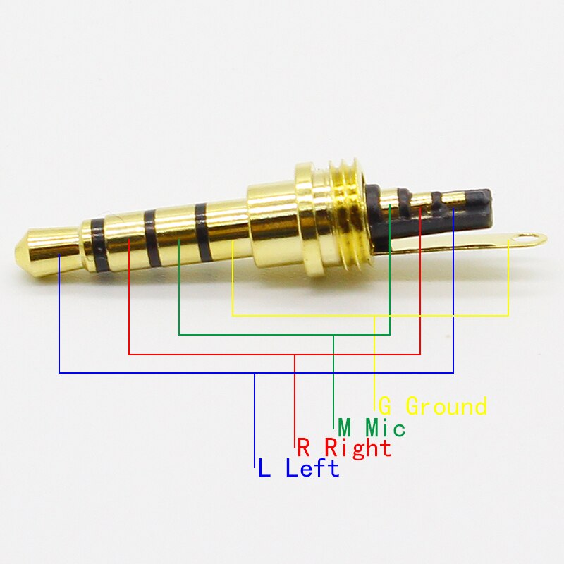 7 stk kobber forgyldt 1/8 " 3.5mm hanstik mini jack stik lodning 4 polet stik reparation hovedtelefon kabel lodde