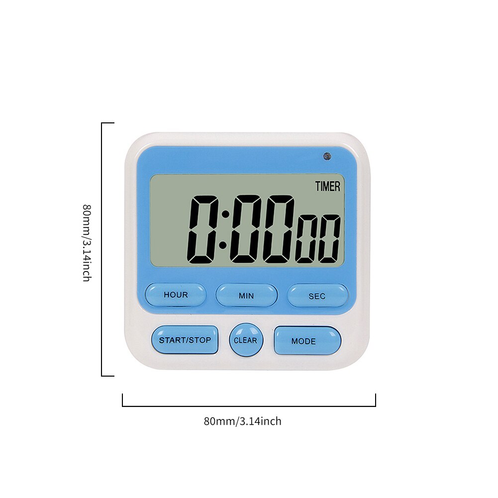 Digital Stopwatch Kitchen Cooking Count Up Countdown Timer Alarm Reminder Clock Timer Strong Magnet Back for Cooking: Blue