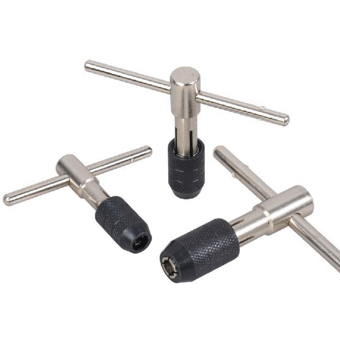 1/8"-1/4" T Type Screw Tap Holder Handle Adjustable Screw Tapping Threading T-Handle Tap Wrench Chuck M3-M6 Hand Toolx
