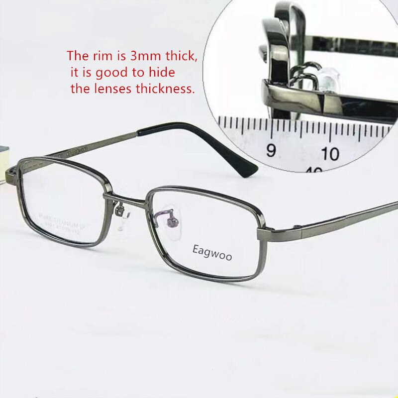 Lunettes de lunettes en titane pur, petite monture optique adaptée à haute dioptrie, lunettes de Prescription, haute puissance