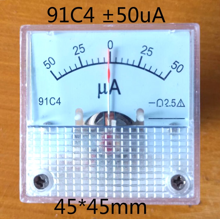 91C4-50uA Analoge Huidige Panel Meter DC 50uA Ampèremeter voor Circuit Testen Ampere Tester Gauge 1 stks