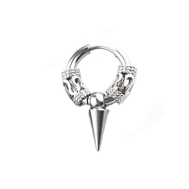 1pc brincos de aço inoxidável do parafuso prisioneiro dos homens para as mulheres hip hop hoop brinco para homens brincos punk gothic ear stud jóias festa presente: C Punk Earing