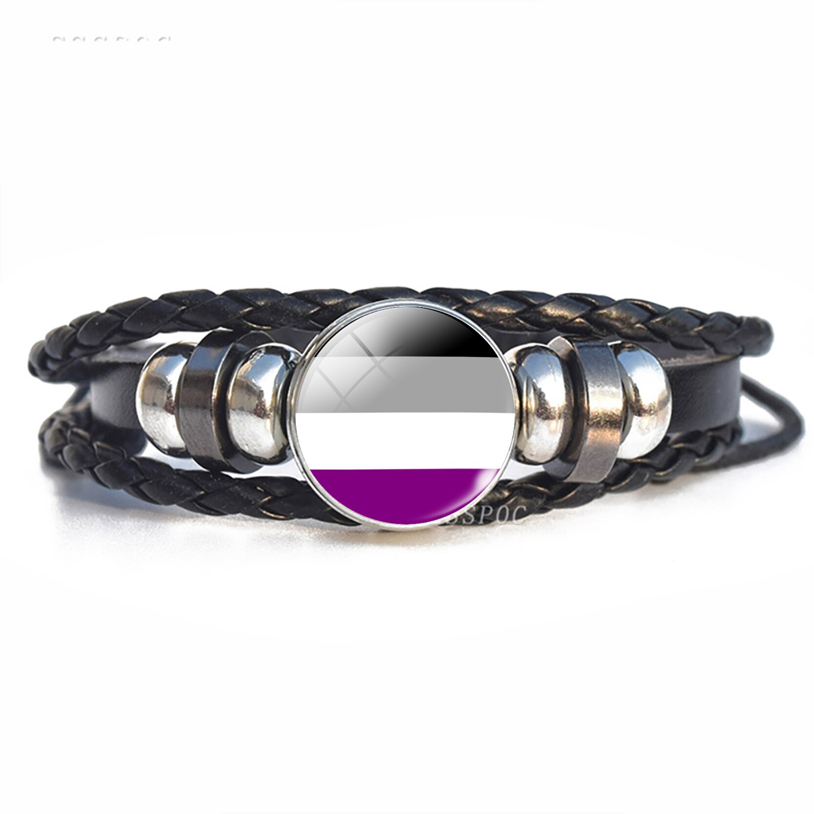 Regenbogen Flagge Lesben Homosexuell Stolz Punk Leder Armbinde Bisexuelle Transgender Stolz Armbinde Männer Frauen: Größe 9