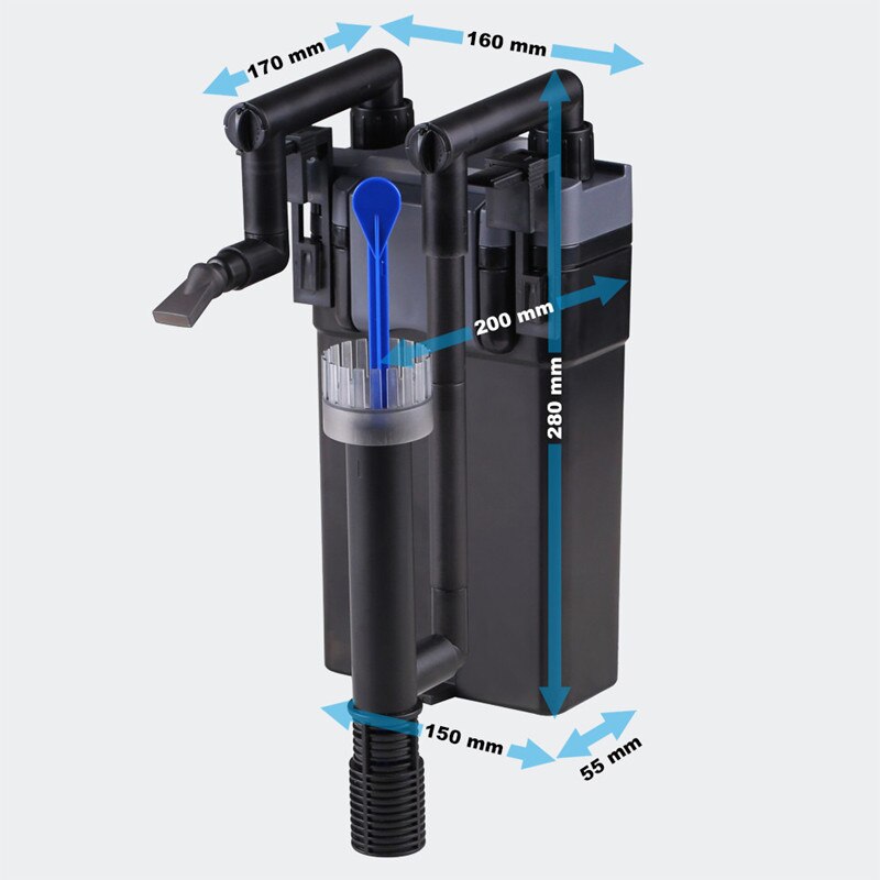 6W Muur Gemonteerde Aquarium Filter Aquarium Filter Terug Opknoping Waterval Landschap Verhoogt Houtskool Filter Hbl 801 802 803