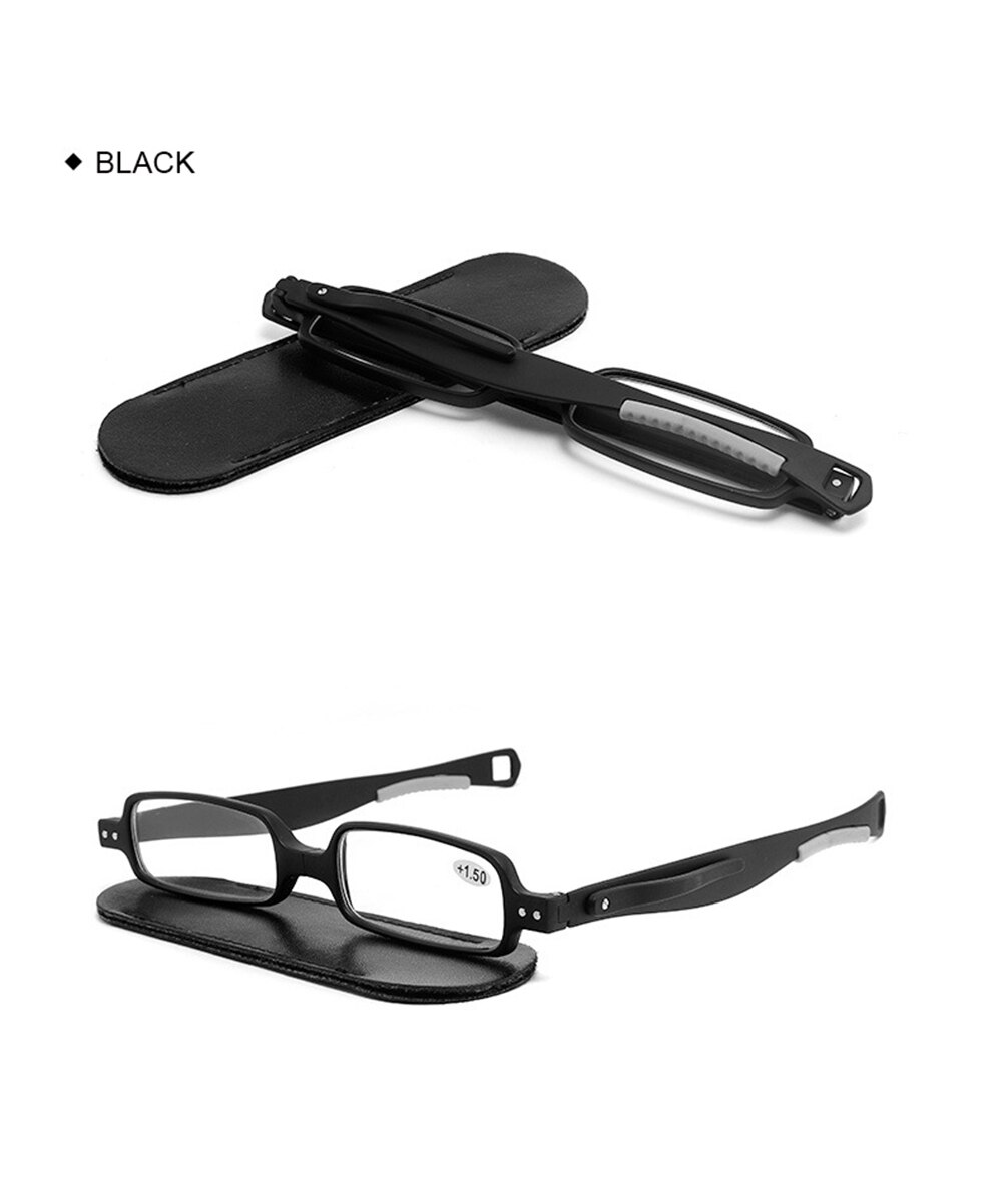 Ienjoy lesebriller tr briller for menn kvinner briller herre lesebriller sammenleggbare med etui  +1.0 +1.5 +2.0 +2.5 +3.0: +100 / Svart