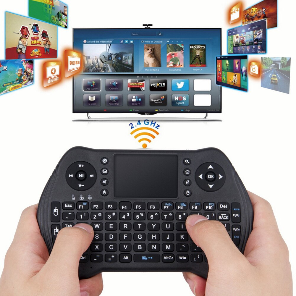 MT10 2.4Ghz Mini Draadloze Toetsenbord Met Touchpad Voor Android Tv Box Pc Laptop