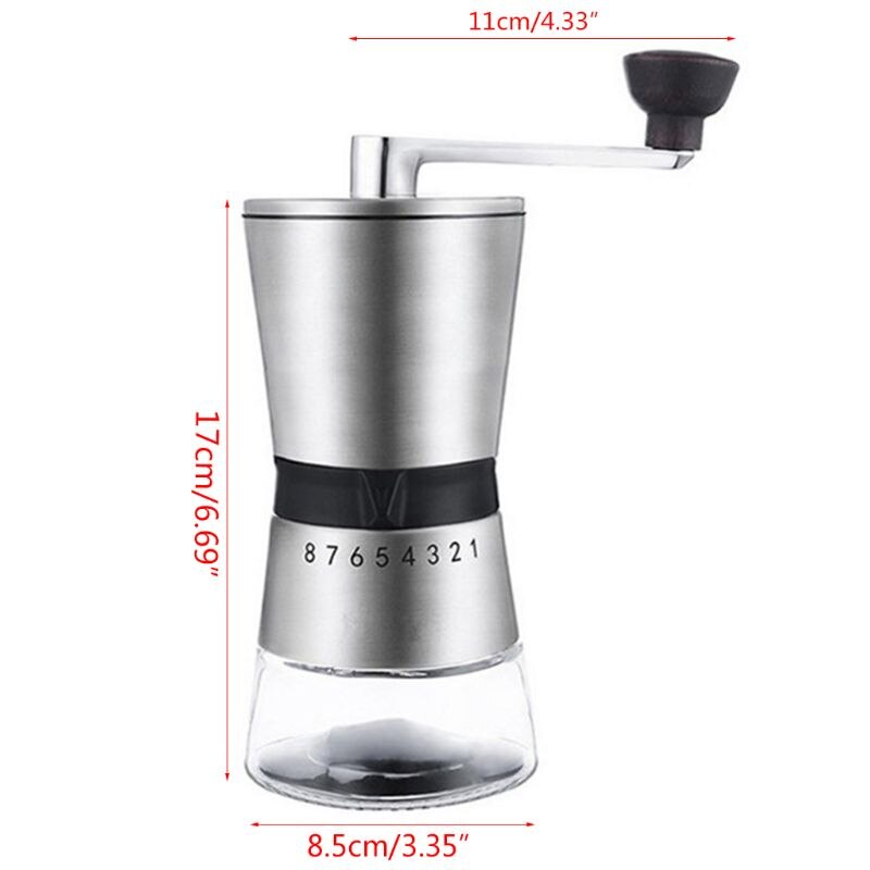 MOLF Manual Coffee Grinde Durable Stainless Steel Hand Crank Grinding Conical Ceramic Coffee Grinder Mill Bean Grinder Tool