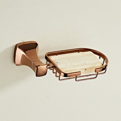 Akcesoria łazienkowe mosiądz różowe złoto kąpieli zestawy sprzętu wieszak na ręczniki, uchwyt na papier uchwyt na szczotkę wc, ręcznik Ranger, haki: soap basket