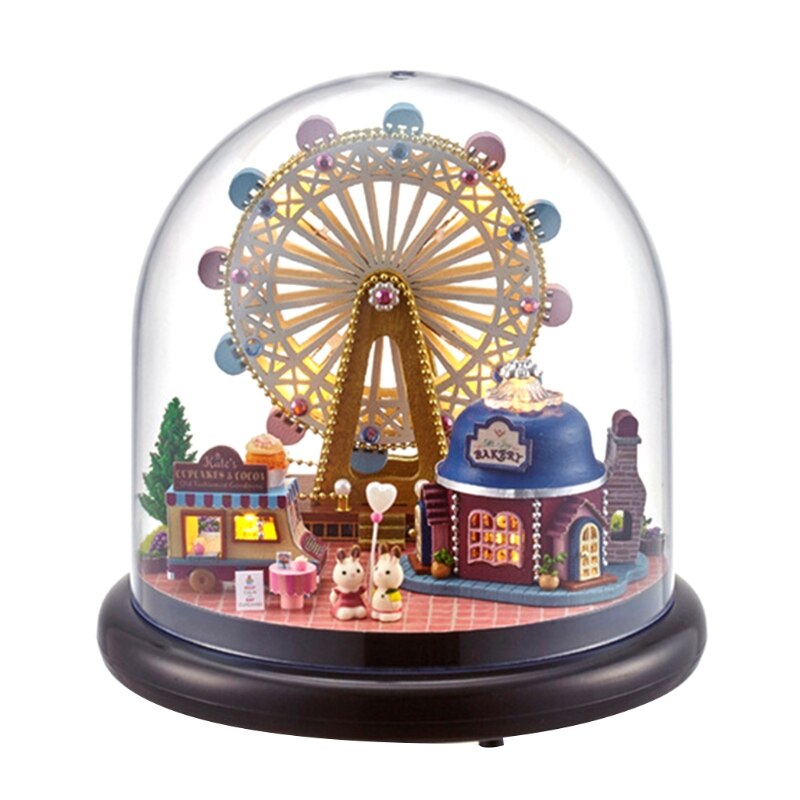 Poppenhuis Miniatuur Met Meubels, Diy Houten Huis Kit Plus Stofdicht, 1:25 Tiny House Building Kit, liefde Is Eeuwig: B