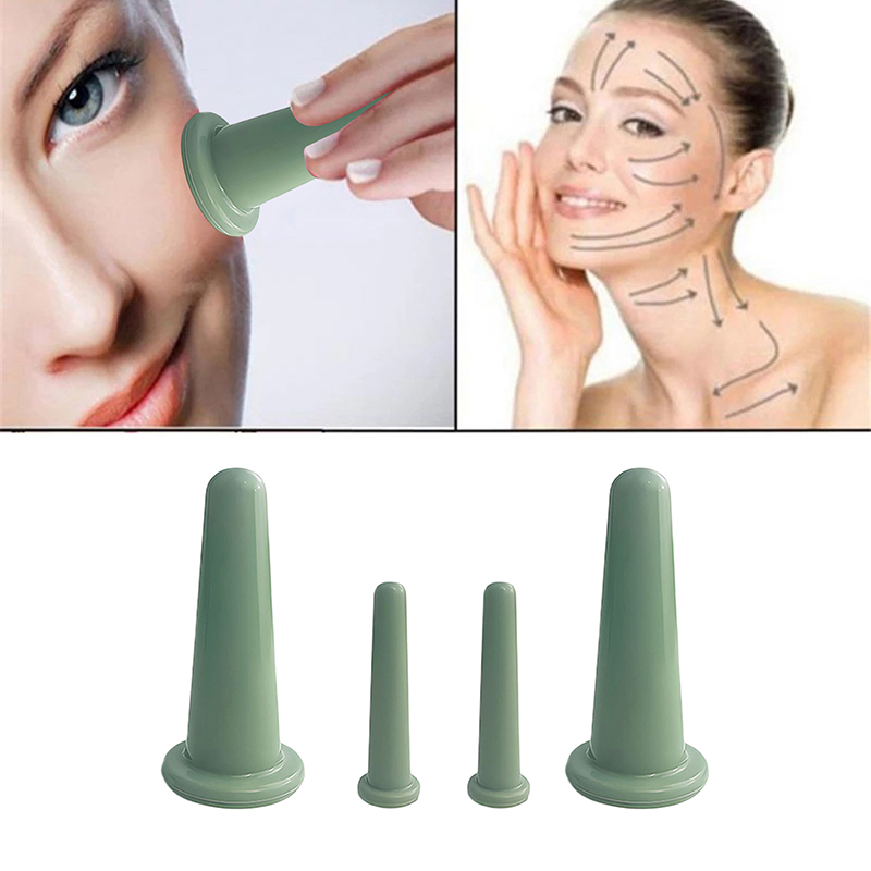Silikon Vakuum Schröpfen Massage Gläser Anti Zellulitis Massage Gesichts Saugnäpfe Gesicht Hals Aufzug Haut Schaben Guasha Anti Falten