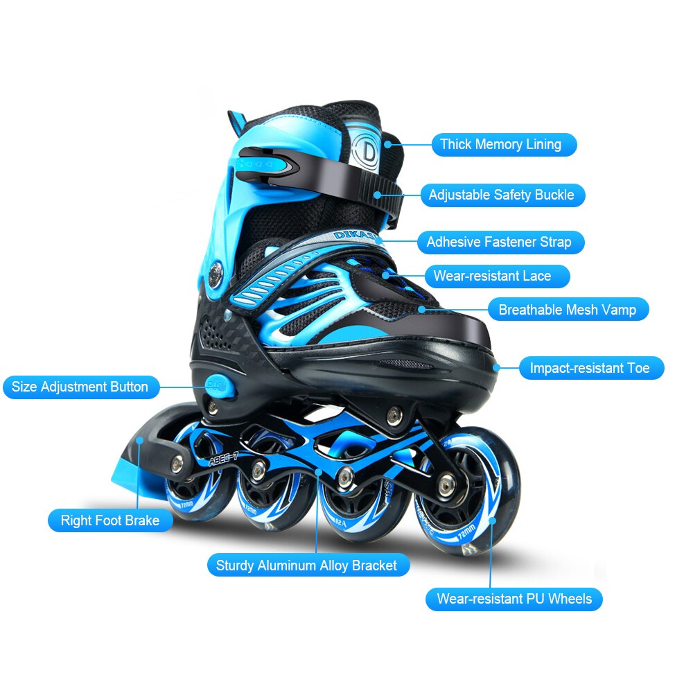 Patines en línea con iluminación ajustable para niños y jóvenes, patines en línea con ruedas iluminadas, para patinaje