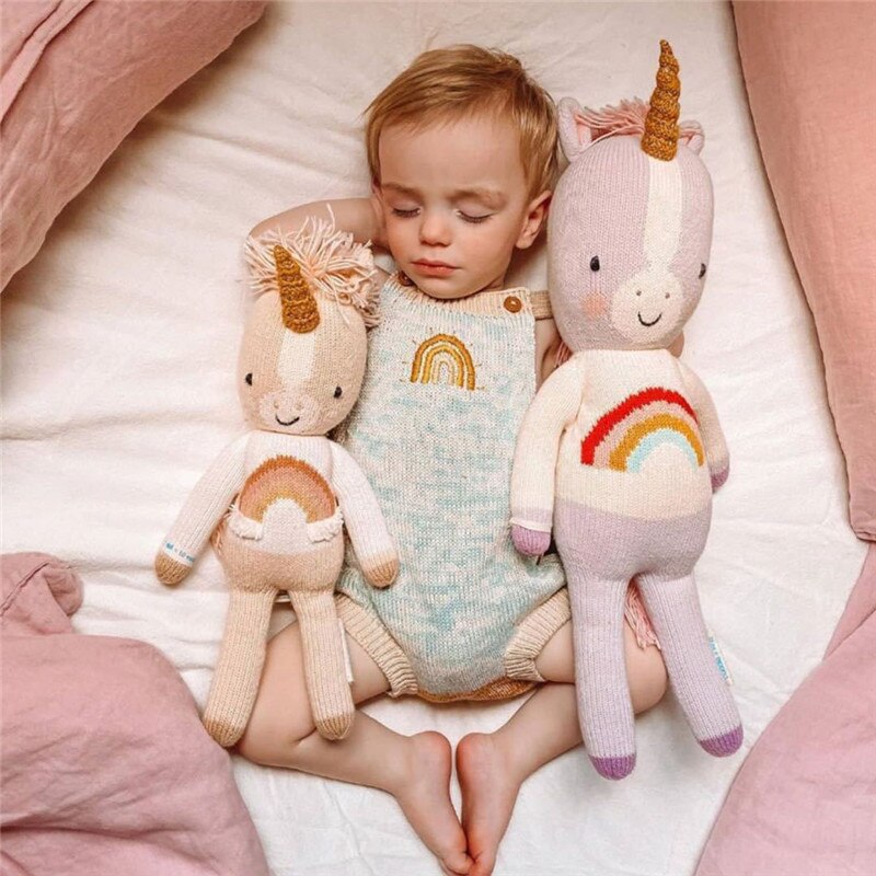 EnkeliBB Wild Wawa Baby Knit Romper For All Seasons Lovely Rainbow Embroidery One-piece Brand Baby Boy Girl Clothes