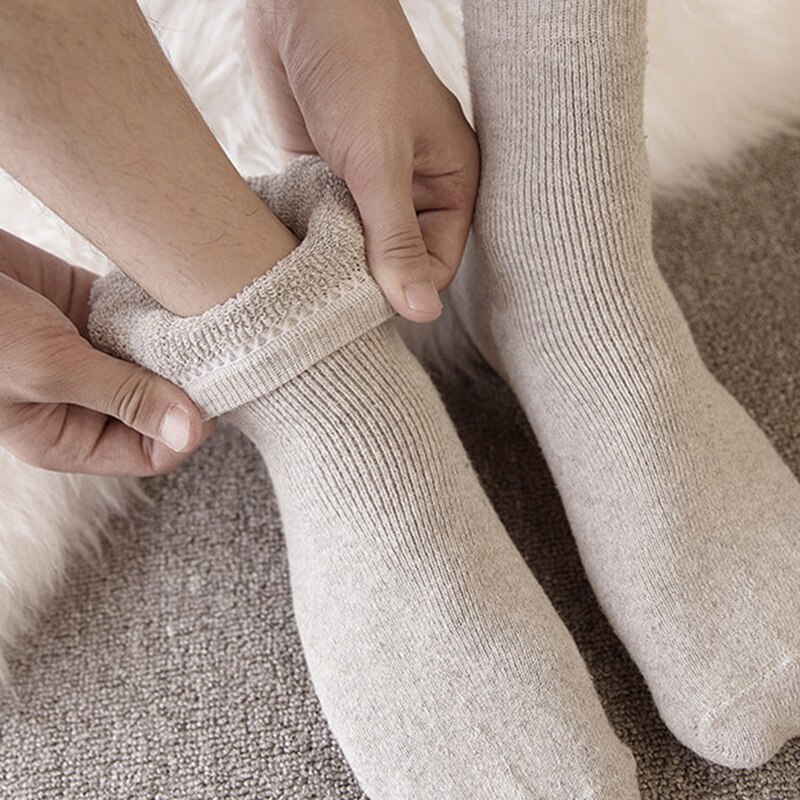 Man mysig kashmir vinter herr tjocka strumpor vinter varmt golv fluffiga strumpor ull chaussette homme enfärgad herr strumpor calcetines