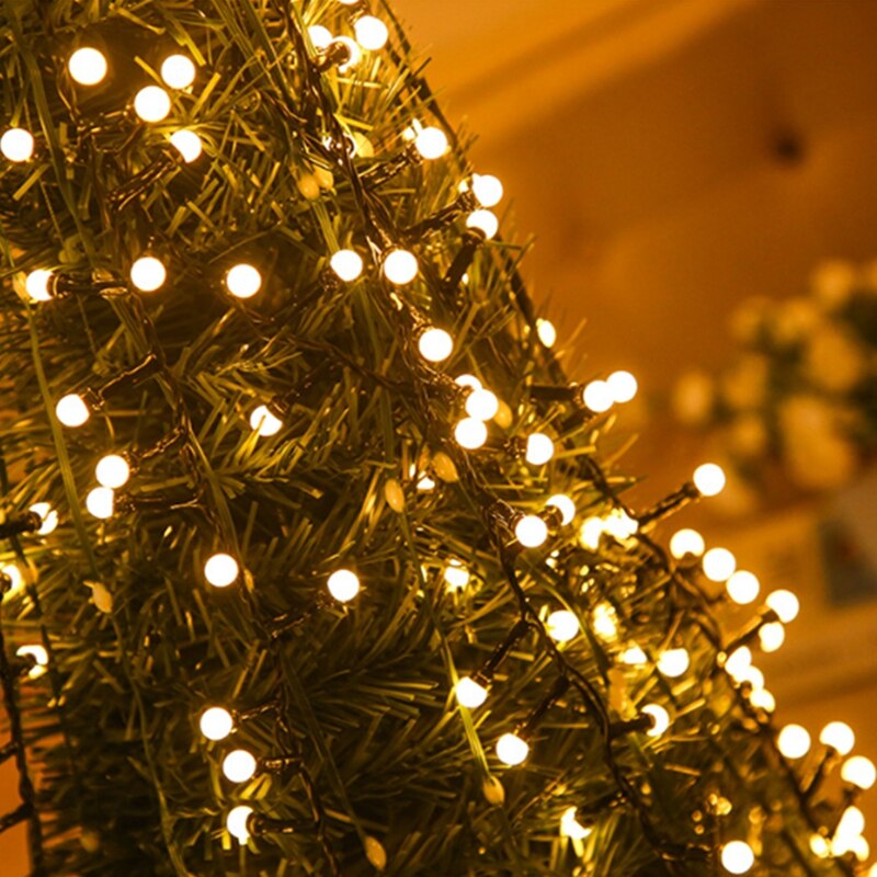 5M 10M Fairy Guirlande Led Ball String Lights Waterdichte 8 Modi Power Voor Kerstboom Wedding Thuis Indoor decoratie