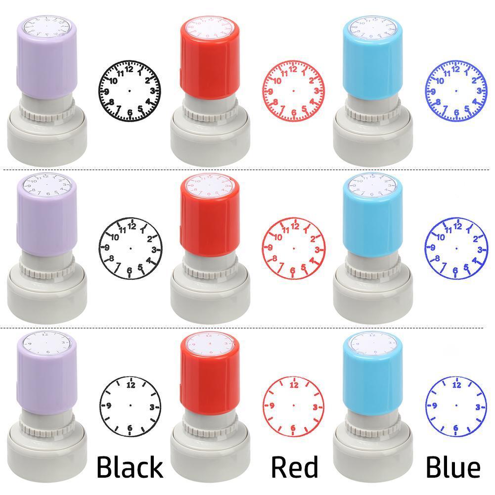Tampon d'horloge 1 pièce, outils d'enseignement pour enfants, apprentissage, horloge, horloge, sceau, école primaire G7S9