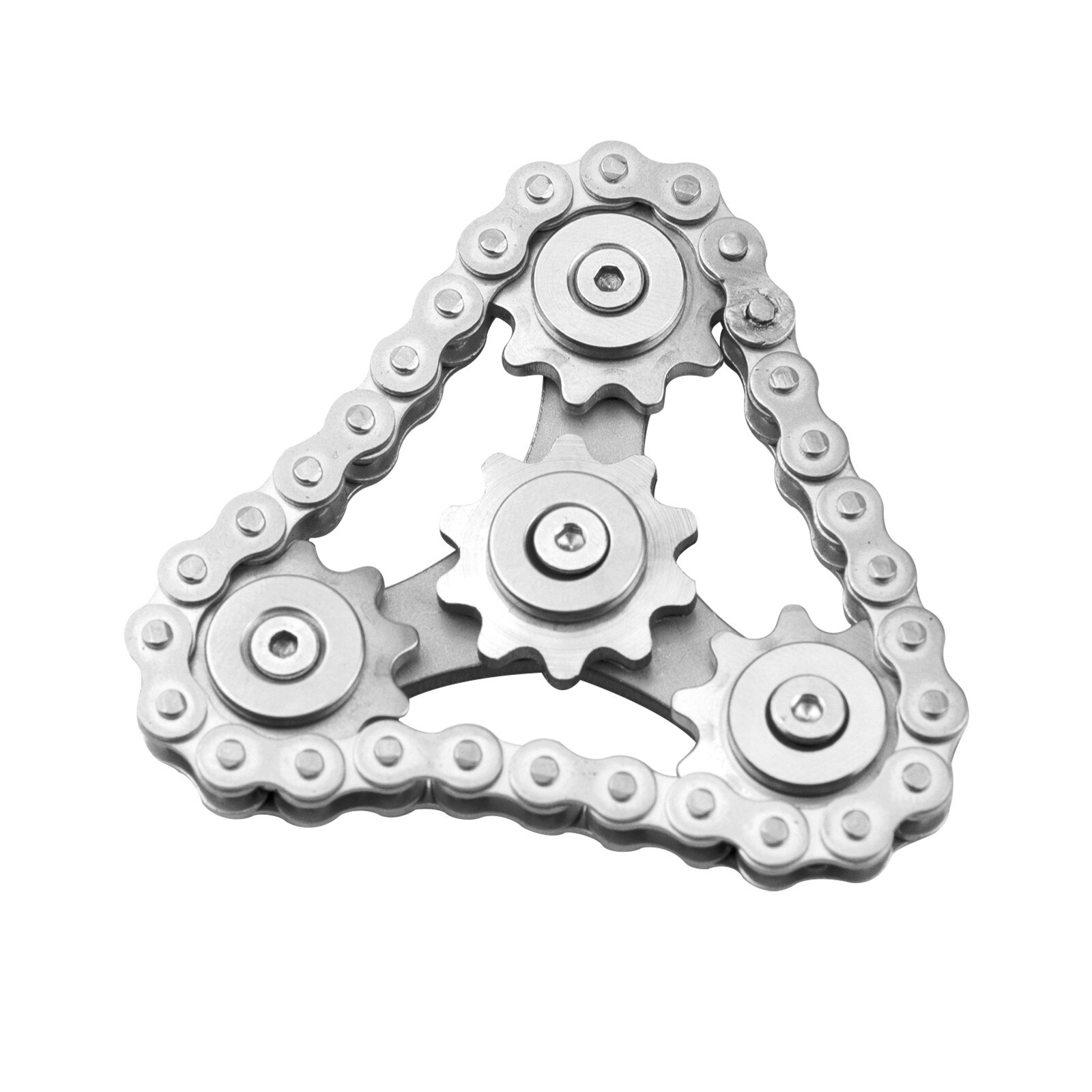 Fingertip Gyro Sprocket Novelty Chain Toothed Flywheel Fingertip Toys Education Lightweight Portable Toy: Silver M