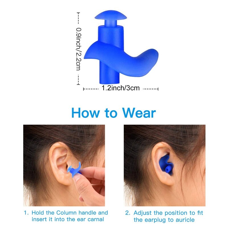 1 Paar Zwemmen Oordopjes Zachte Siliconen Voor Kids Volwassenen Douchen Zwemmen Snorkelen Surfen Waterdichte Anti-geluid Zwemmen Oordoppen