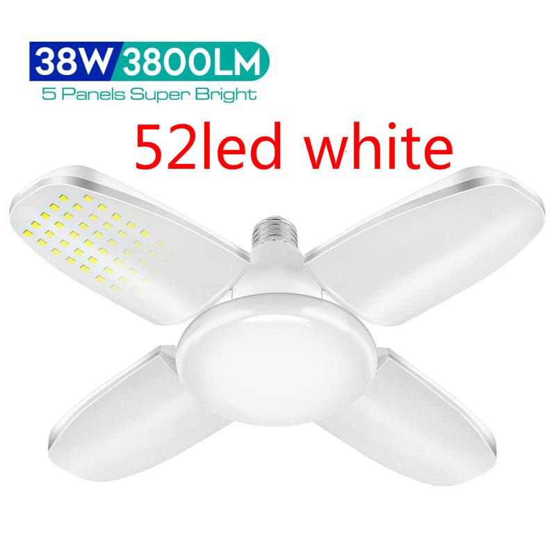 Super Helle Industrielle Beleuchtung 38W E27 LED Fan Garage Licht 6500K 3800LM AC 85-265V LED hoch Bucht Industrielle Lampe Für Werkstatt: Weiß / 1Stck