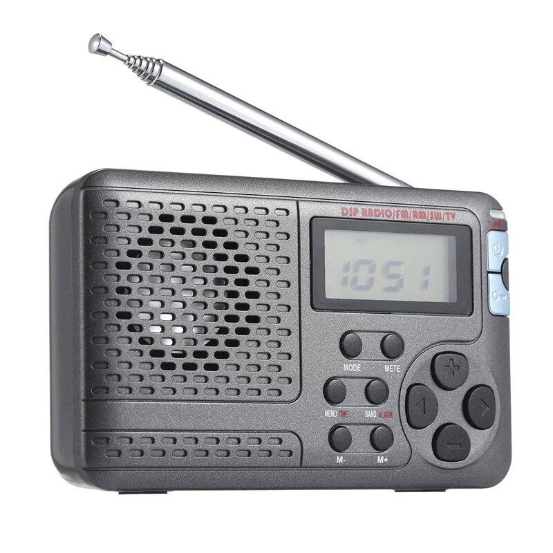 Draagbare Radio Am/Fm/Sw Pocket Radio Met Lcd Sn Multi-Band Digitale Stereo Dsp Radio Ontvanger