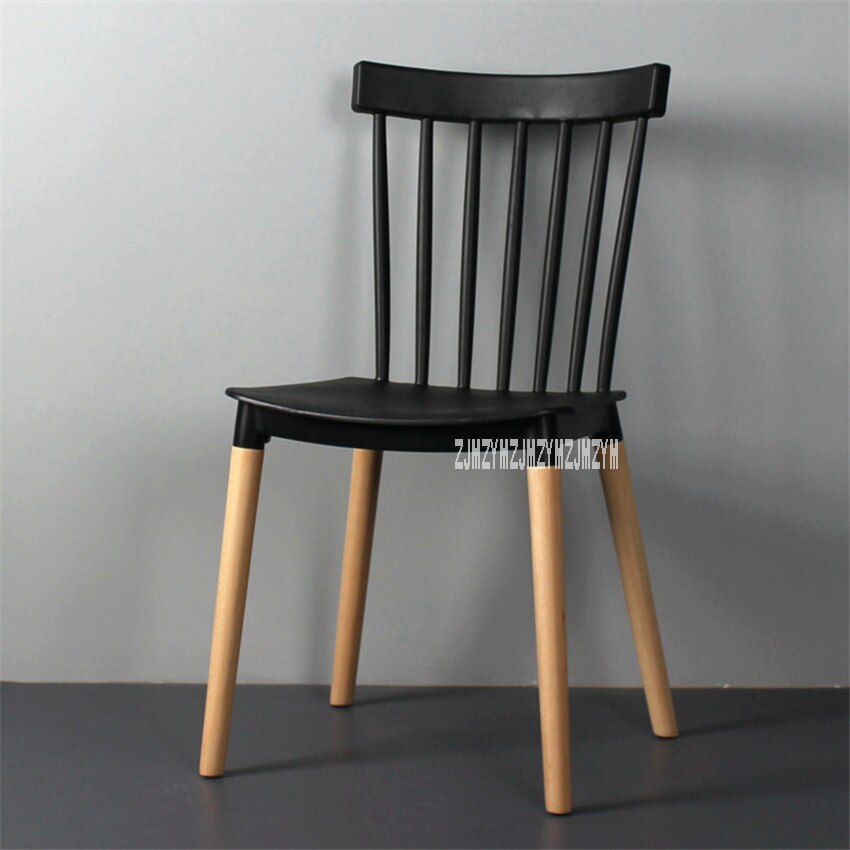 EC-13 Simple Dining Chair Modern Plastic Chair Backrest Leisure Chair Negotiation Chair Easy Chair Solid Wood Leg Casual Chair: B