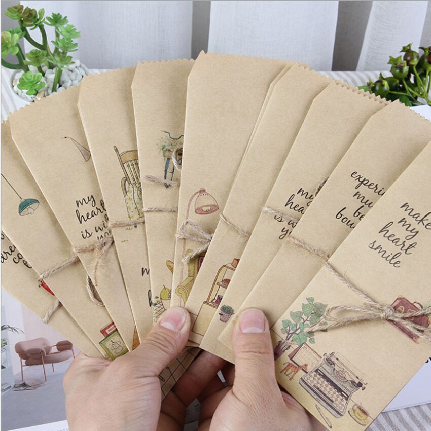 5Pcs/pack Lovely Those Small things Kraft Paper Envelope Letter Paper Wedding Party Invitation Supplies Random