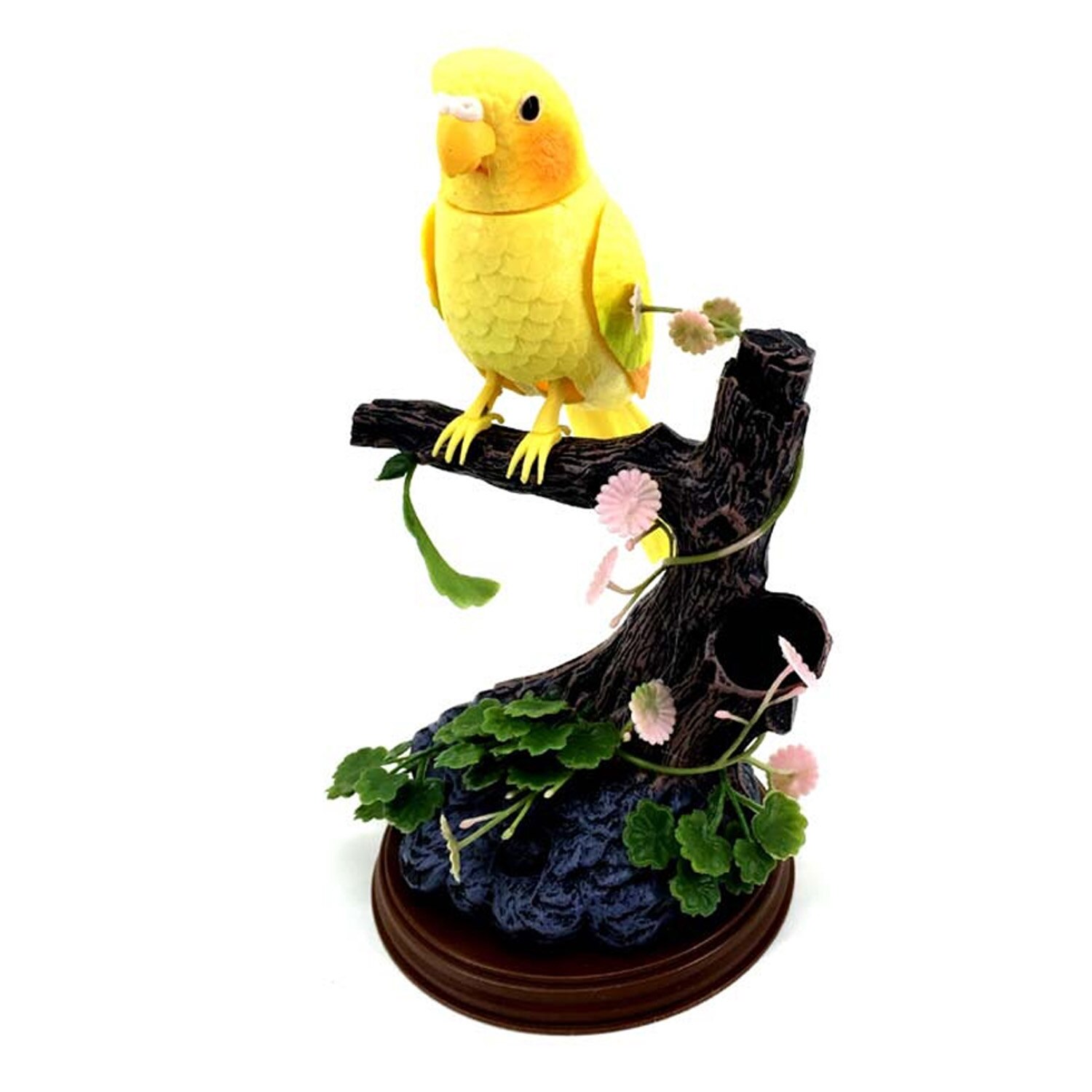 Śliczne głos kontrola dźwięku mówiący ptak elektroniczny zwierzak powtarzając papuga ołówek uchwyt pojemnik biuro w domu dekoracja stołu: żółty