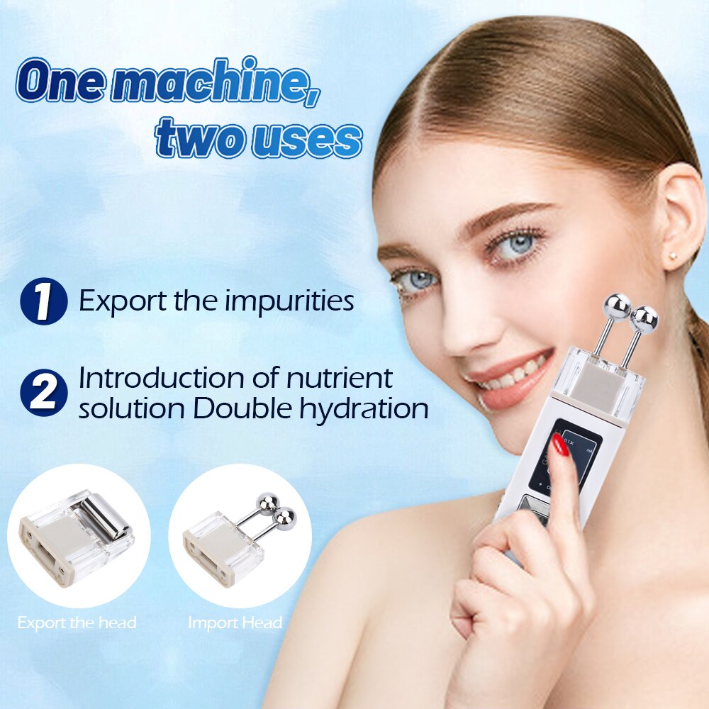 2 In 1 Galvanic Facial Lifting Roller Microcurren Rejuvenation Device Face Care Reduce Wrinkles Skin Tightening Deep Pore Clean