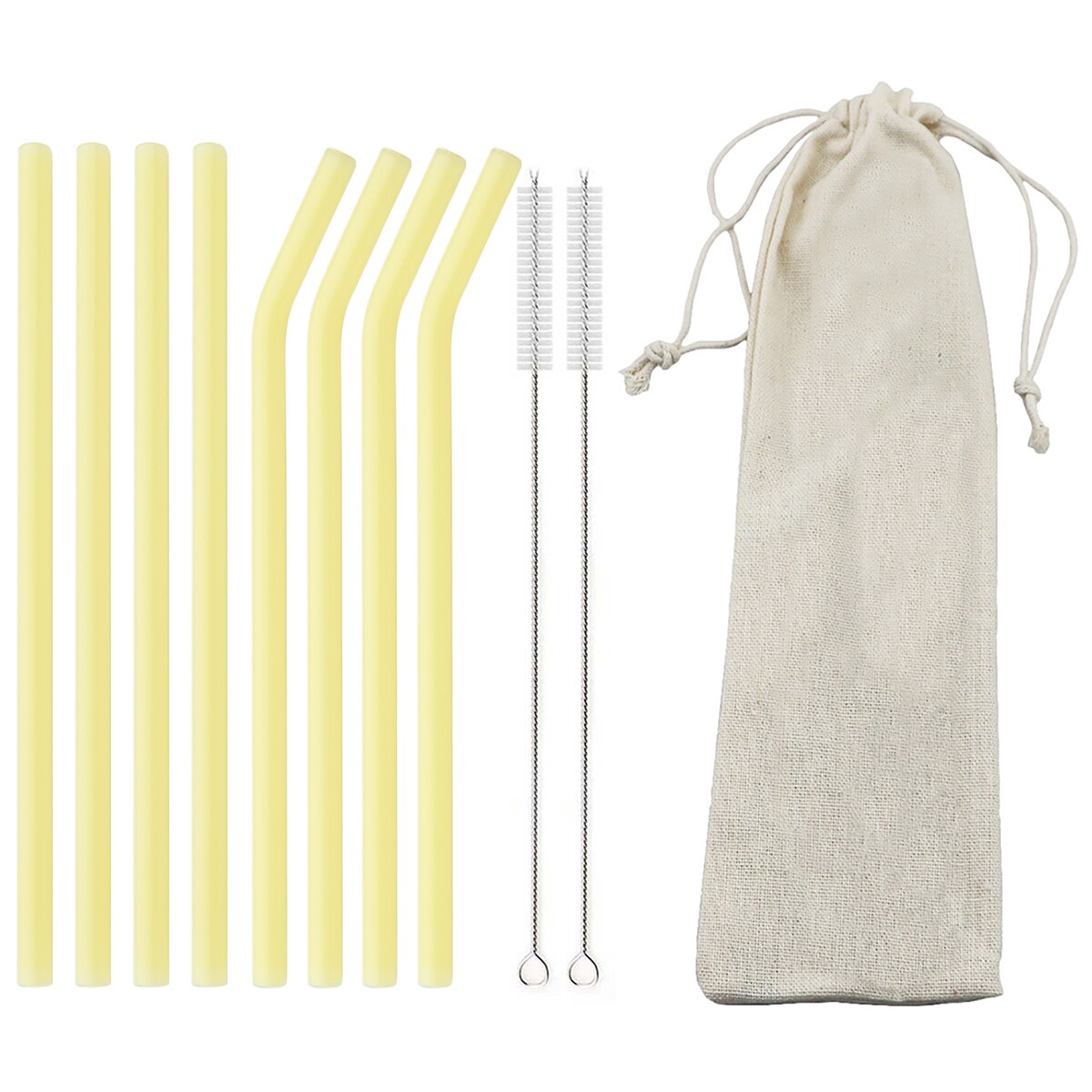 Eco Friendly Reusable Drinking Straws High Borosilicate Glass Straws for Smoothies Straws Cocktails Bar Accessories with Brushes: 8pcs gold