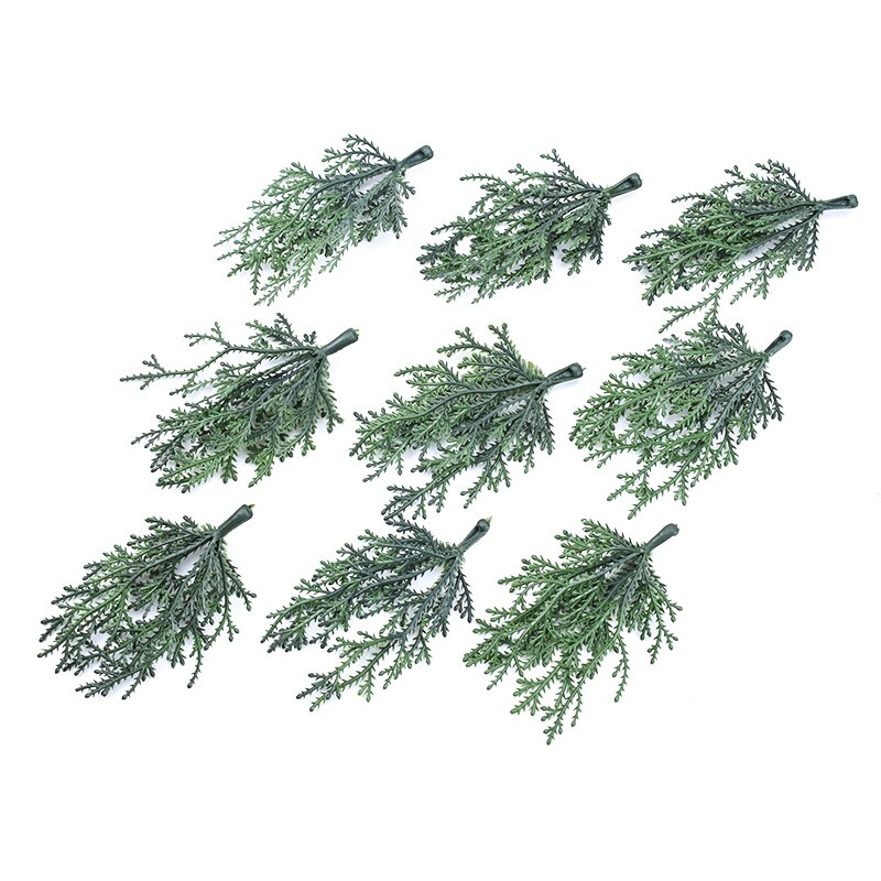 10 stk mini juletre hobbymaterialer kunstige planter hjemdekorasjon tilbehør scrapbooking blomst dekorativ blomsterpotte