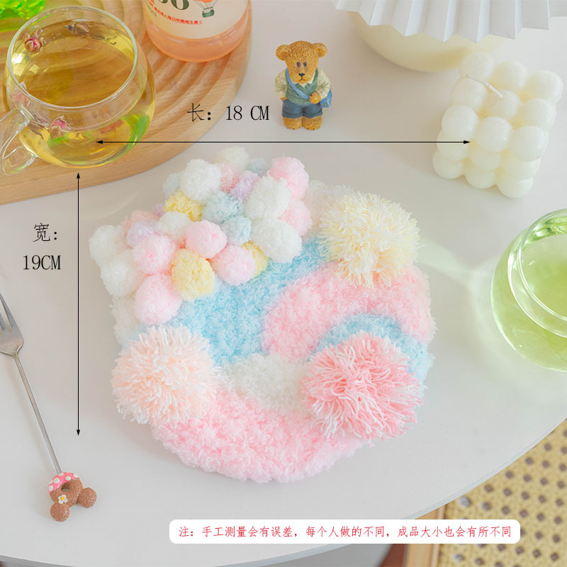 Kit de posavasos con gancho de lengüeta de musgo, materiales artesanales hechos a mano, decoración interior del hogar, alfombras de hilo de ganchillo, Kit de enganche de costura para: Blanco