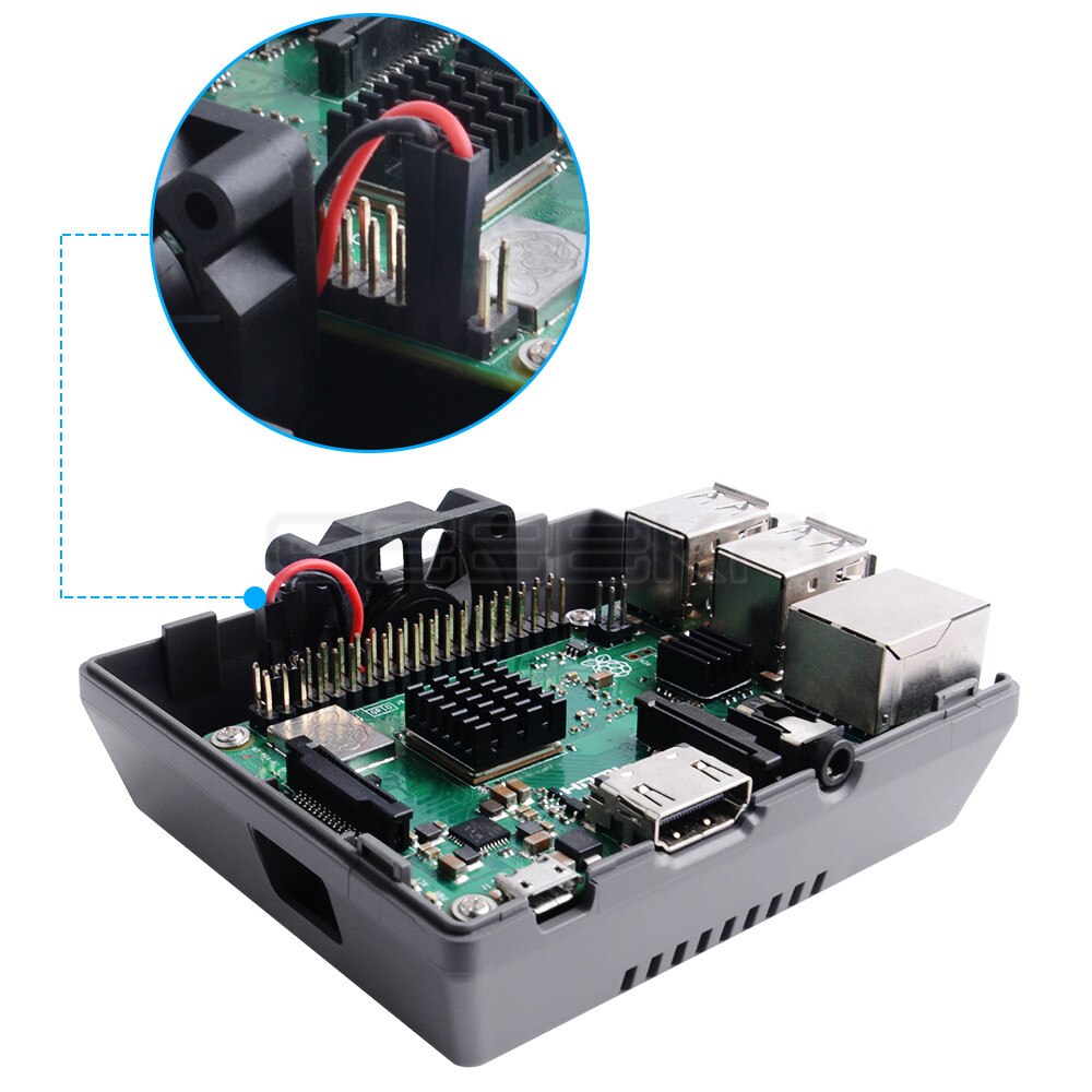 GeeekPi Nes3Pi NES Style Case Kit ABS Functional Cooling Fan Heatsinks Screwdrivers for Raspberry Pi 3B+ / 3B /2B