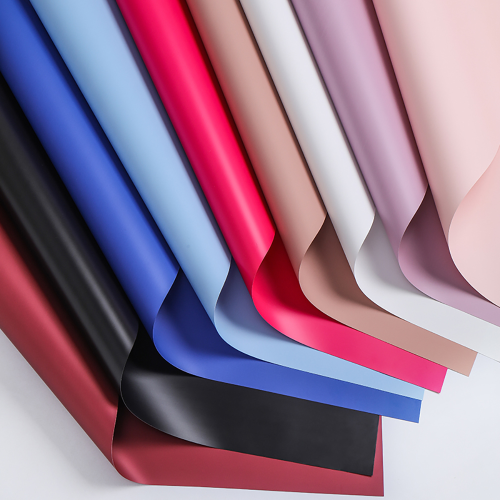 20 piezas de papel para envolver flores, ramo de papel Ouya de Color sólido, paquete Floral de estilo coreano, materiales de floristería DIY